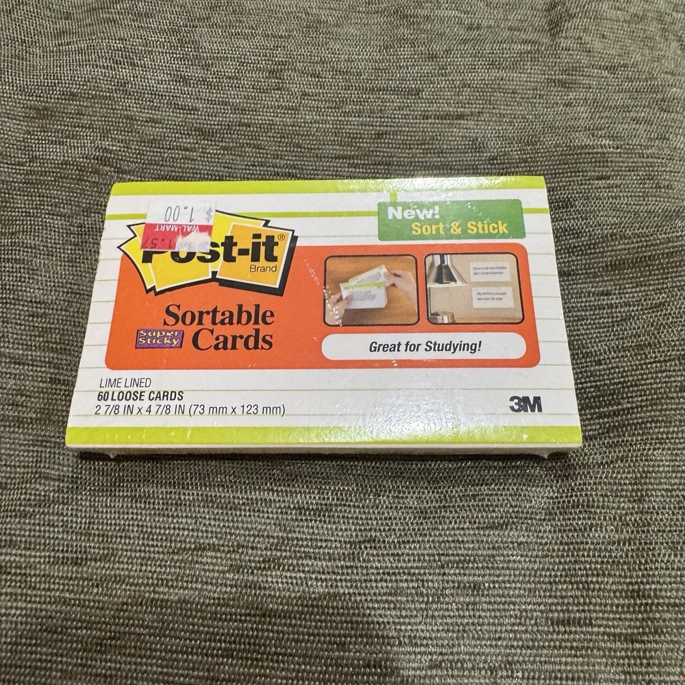 Vintage 3M Post-it Self-Stick Sortable Organizing Cards Cat 735AL Discontinued
